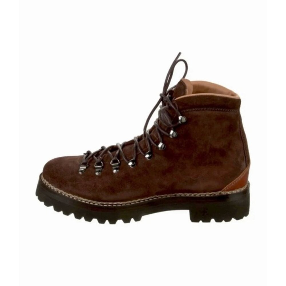 Ralph Lauren Purple Label Darrow Lug Brown Boots. Calf Suede. NEW Size 9,10,12